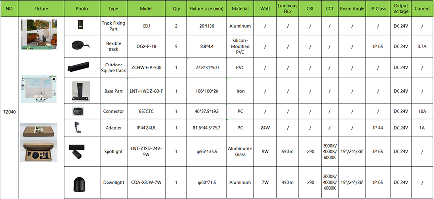 Outdoor track light kit-TZ040