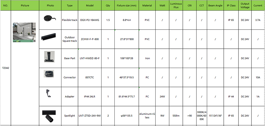 Outdoor track light kit-TZ042