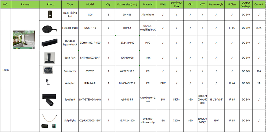Outdoor track light kit-TZ046