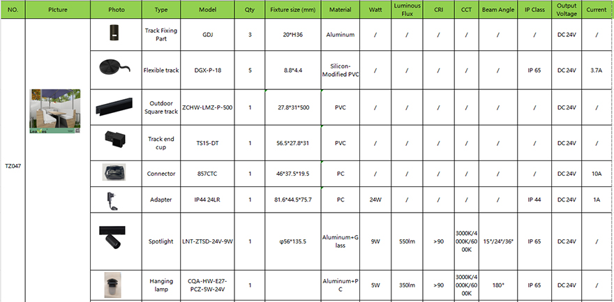 Outdoor track light kit-TZ047