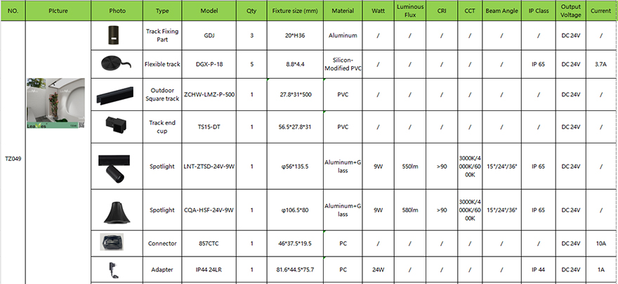 Outdoor track light kit-TZ049