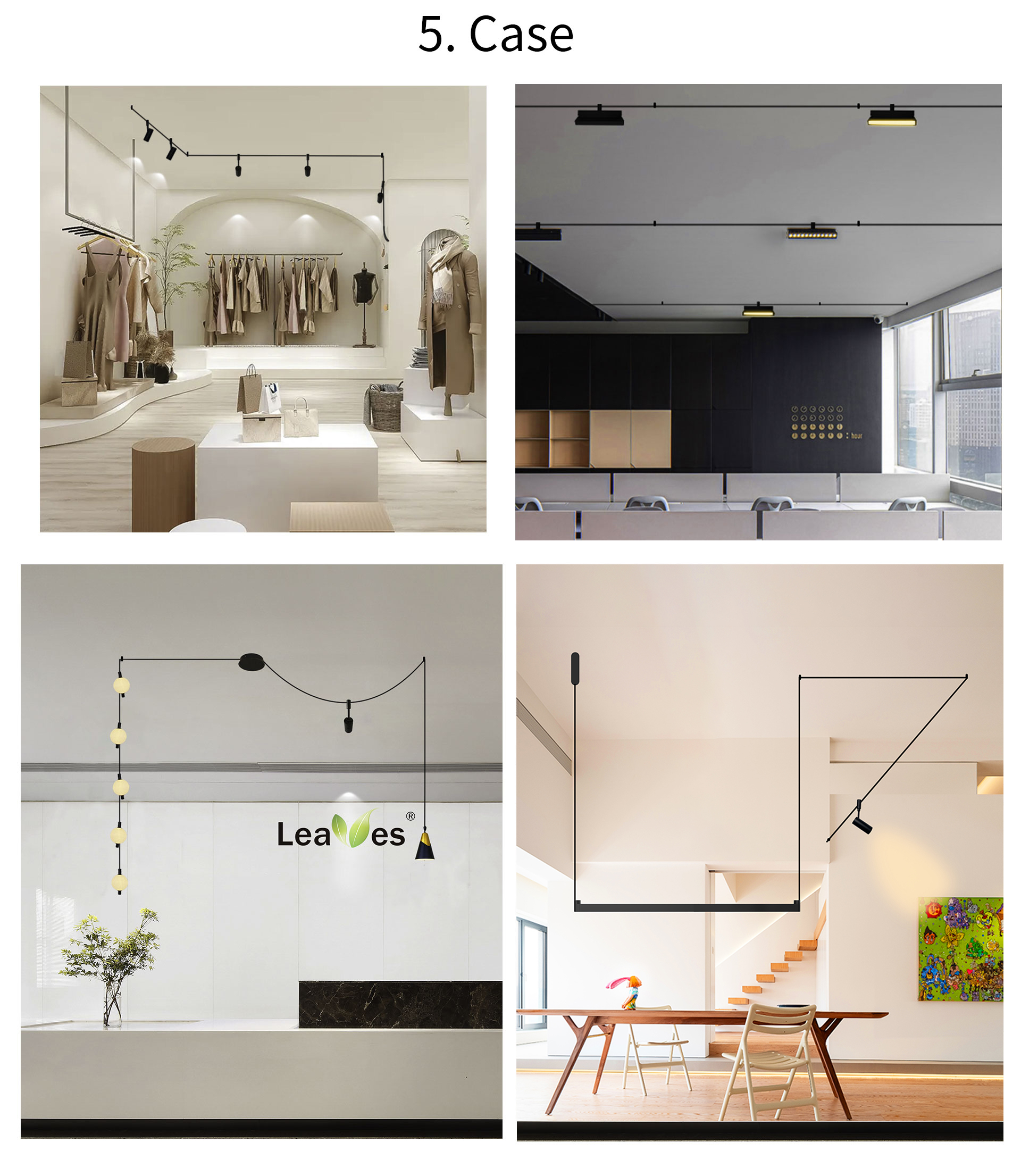 Case 1 DC48V  Euro Modern Flexible Track Light LED spotlight pendant creative light